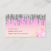 Stijlvol paars glitter druppelt make-up en haar visitekaartje (Achterkant)