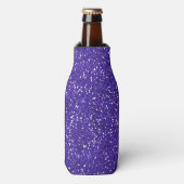 Stijlvol Paars glitter Flesjeskoeler (Fles Voorkant)