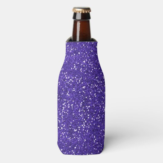 Stijlvol Paars glitter Flesjeskoeler (Fles Voorkant)