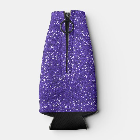 Stijlvol Paars glitter Flesjeskoeler (Achterkant)