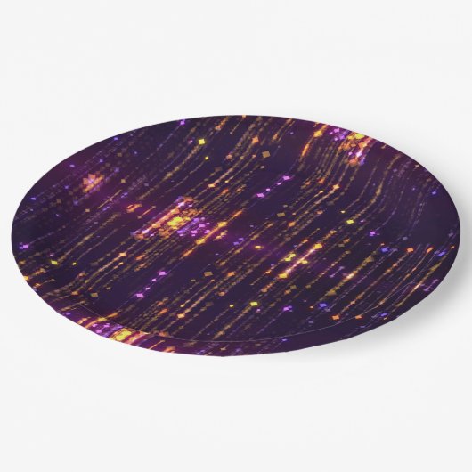 Stijlvol Paars Glitter Gold Mogern Sparkl Papieren Bordje (Gekanteld)