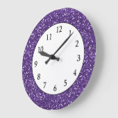 Stijlvol Paars glitter Grote Klok (Hoek)