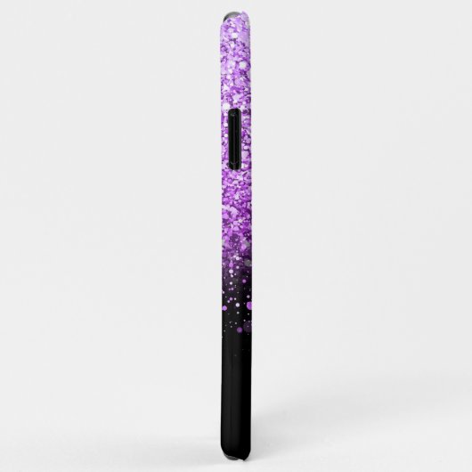 Stijlvol Paars Glitter Persoonlijk Monogram Case-Mate iPhone Case (Achterkant/rechts)