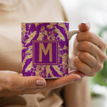 Stijlvol paars - goudmarmer - aangepast monogram