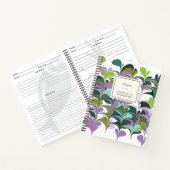 Stijlvol Paars Groen Abstract Kunstwerk Notitieboek (Binnen)