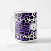 Stijlvol Paars leopard Animal Print op maat Koffiemok (Voorkant links)