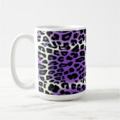 Stijlvol Paars leopard Animal Print op maat Koffiemok (Links)