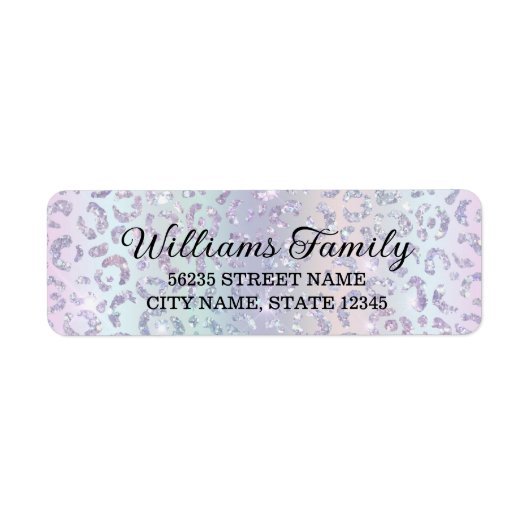 stijlvol paars leopard glitters luxe etiket (Voorkant)