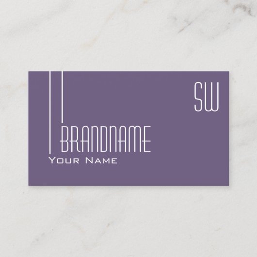 Stijlvol Paars Lila met Initialen Professional Visitekaartje (Voorkant)