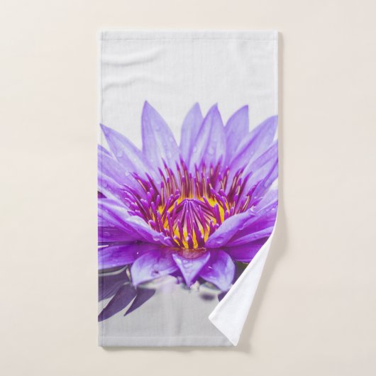Stijlvol Paars Lotus Flower Landscape, Zen Bad Handdoek (Handdoek)
