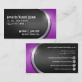 Stijlvol Paars met Buttonnen voor sociaal netwerk Visitekaartje (Voorkant / Achterkant)