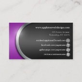 Stijlvol Paars met Buttonnen voor sociaal netwerk Visitekaartje (Achterkant)