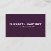 Stijlvol Paars Modern Front and Back Personalized Visitekaartje (Voorkant)