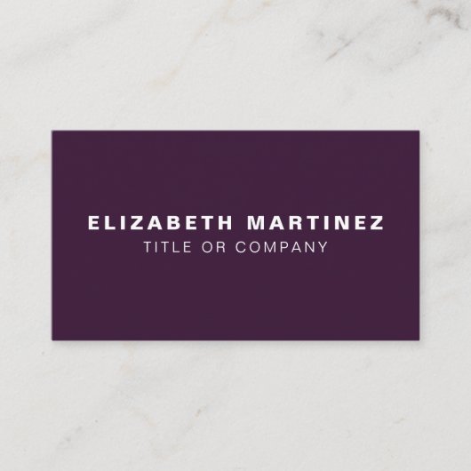 Stijlvol Paars Modern Front and Back Personalized Visitekaartje (Voorkant)