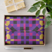 Stijlvol Paars mozaïekpatroon Tissuepapier (Geschenk)