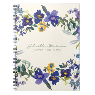 Stijlvol Paars Orchid Floral Wreatalized Notitieboek