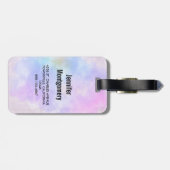 Stijlvol Paars Roze Blauwe Waterverf Monogram Bagagelabel (Achterkant horizontaal)