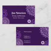 Stijlvol Paars Tones Floral Visitekaartje (Voorkant / Achterkant)