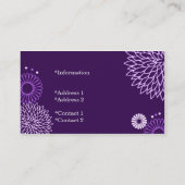 Stijlvol Paars Tones Floral Visitekaartje (Achterkant)