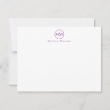 Stijlvol Paars Violet Cirkel twee monogram Initiaa
