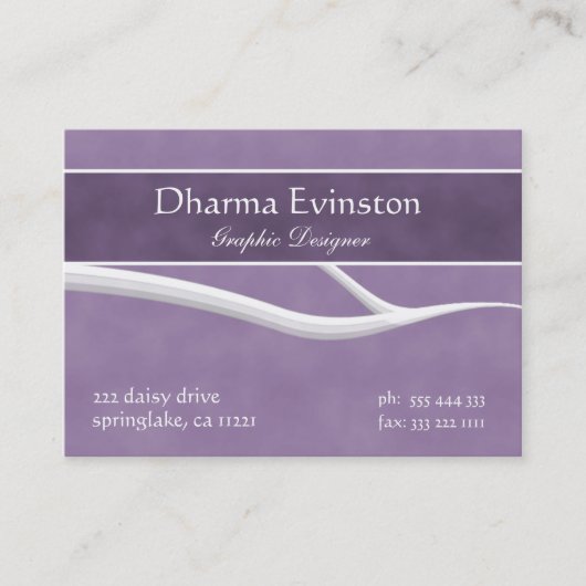 Stijlvol Paars Visitekaartje (Voorkant)