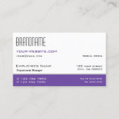 Stijlvol Paars zwart, eenvoudig en professioneel Visitekaartje (Achterkant)