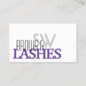 Stijlvol Paars zwart, eenvoudig met monogram Visitekaartje (Voorkant)