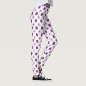 Stijlvol Paarse bloemmotief Leggings (Rechts)
