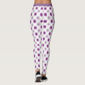 Stijlvol Paarse bloemmotief Leggings (Achterkant)