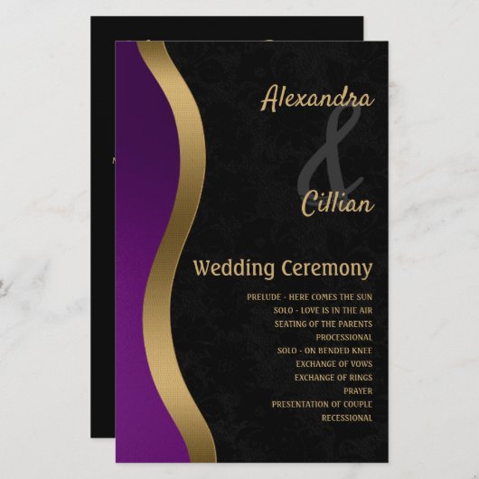 Stijlvol Paarse en gouden (Voorkant / Achterkant)