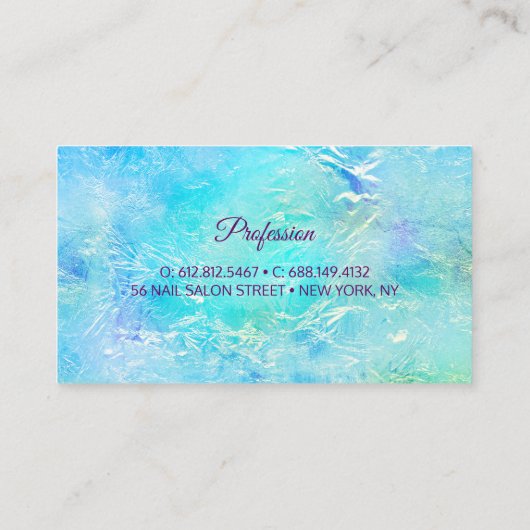 Stijlvol Paarse kalkturkooi monogram Visitekaartje (Achterkant)