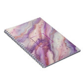 Stijlvol Paarse lavendelmarmer met glitteraderen Notitieboek (Rechterzijde)