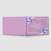Stijlvol Paarse Waterverf Floral Baby shower Gastenboek (Volledig)