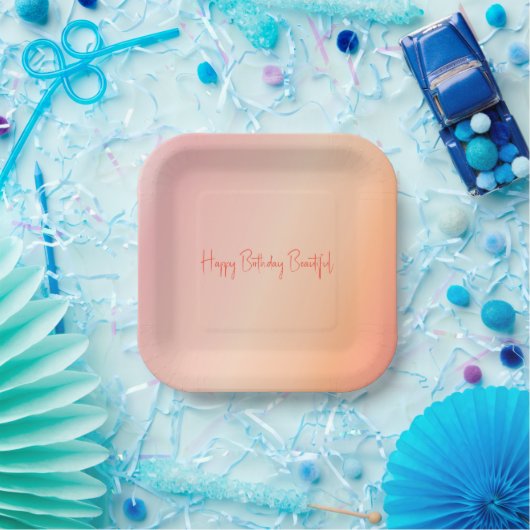 Stijlvol paasroze en piekplein papieren bordje (Feest)