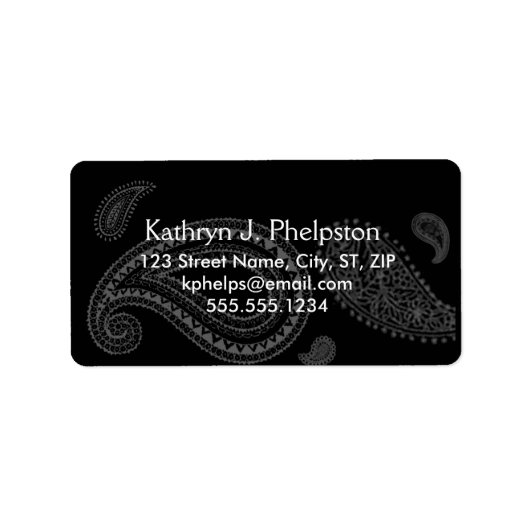 Stijlvol Paisley/Bandana Patroon Adreslabel Etiket (Voorkant)