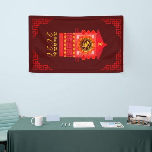 Stijlvol palanquin Chinees rattenjaar 2020 V banne Spandoek (Beurs)