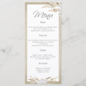 Stijlvol Pampas Grass 4 Course Wedding Menu (Voorkant)