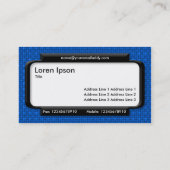 Stijlvol paneel - Blauw textiel Visitekaartje (Achterkant)