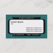 Stijlvol paneel - Cyaan Fabric-structuur Visitekaartje (Achterkant)