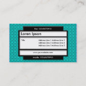 Stijlvol paneel II - Cyaan Fabric Texture Visitekaartje (Achterkant)