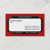 Stijlvol paneel - Rood textiel Visitekaartje (Achterkant)