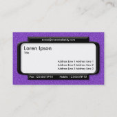 Stijlvol paneel - Violet in reliëfdruk Visitekaartje (Achterkant)