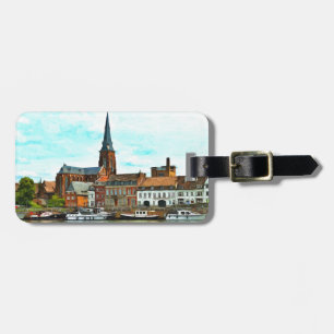 Stijlvol panorama van Maastricht Bagagelabel