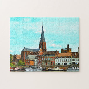 Stijlvol panorama van Maastricht Legpuzzel