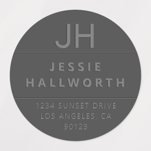 Stijlvol papier Ingegraveerd Modern Monogram Water Labels (Design 2)