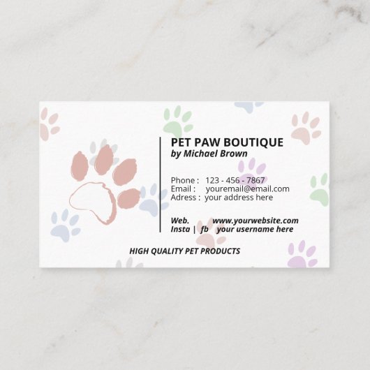 Stijlvol papier reinigen visitekaartje (Achterkant)