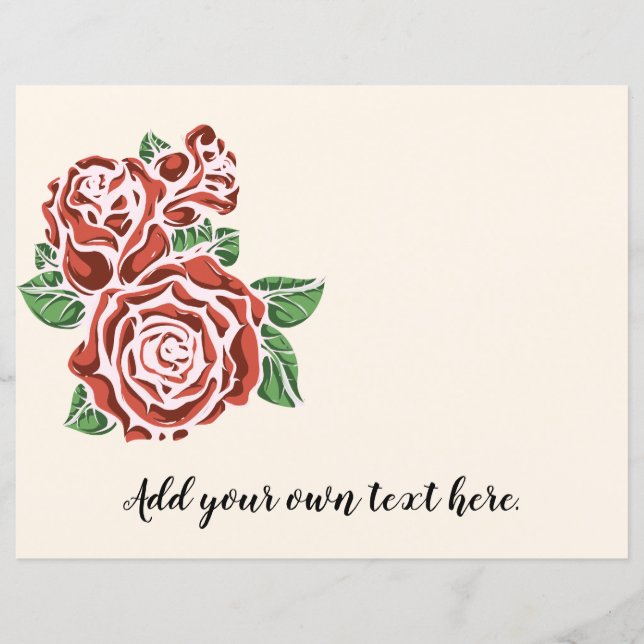 Stijlvol papier voor rode rozenjournaal (Voorkant)