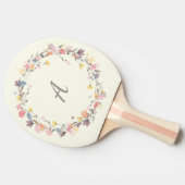 Stijlvol pasta Floral Wreator Monogram op maat Tafeltennisbatje (Zijkant)