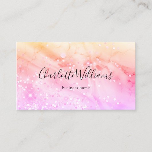 Stijlvol pasta-gebluste alcoholinkt elegant glitte visitekaartje (Voorkant)