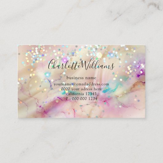 Stijlvol pasta-gebluste alcoholinkt elegant glitte visitekaartje (Achterkant)